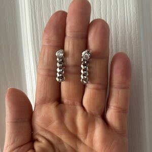 Melinda Maria Silver Julian Soft Chain Hoop Earrings